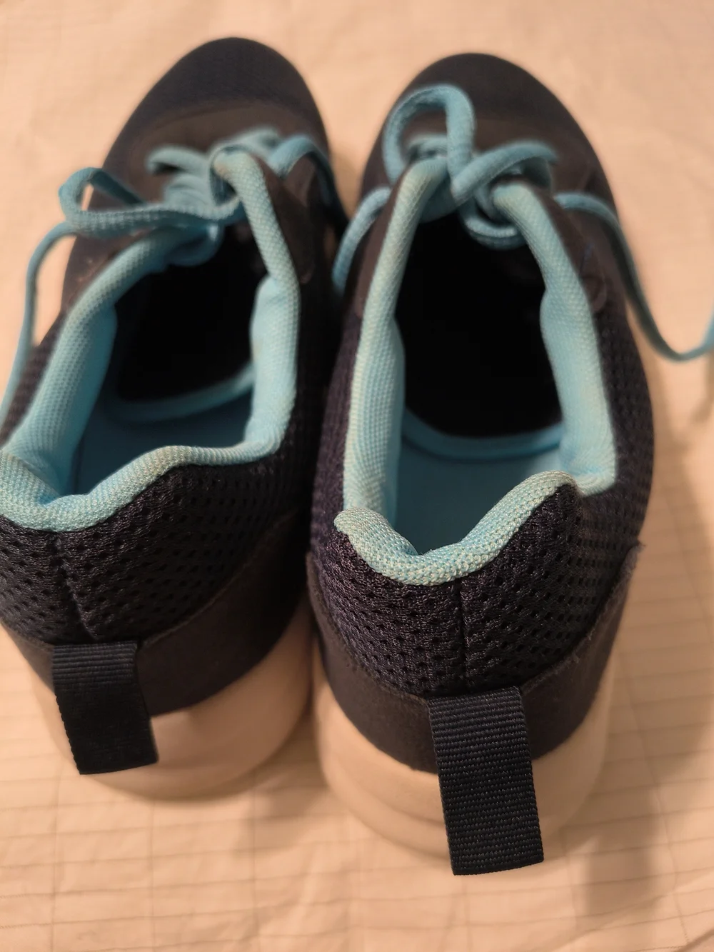 Lightweight Black and Aqua Mesh Sneakers